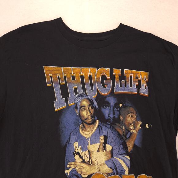 2Pac Tupac Thug Life Rap Short Sleeve T Shirt Mens Size Extra Large XL Black - Picture 1 of 9